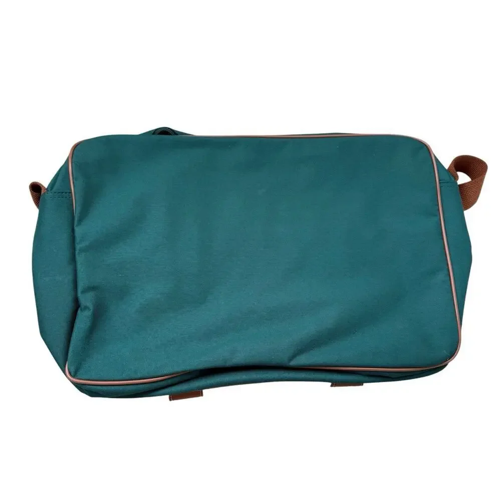 Polo Ralph Lauren Green Canvas Brown Messenger Excellent Vintage Condition
